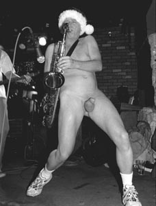 naked sax player